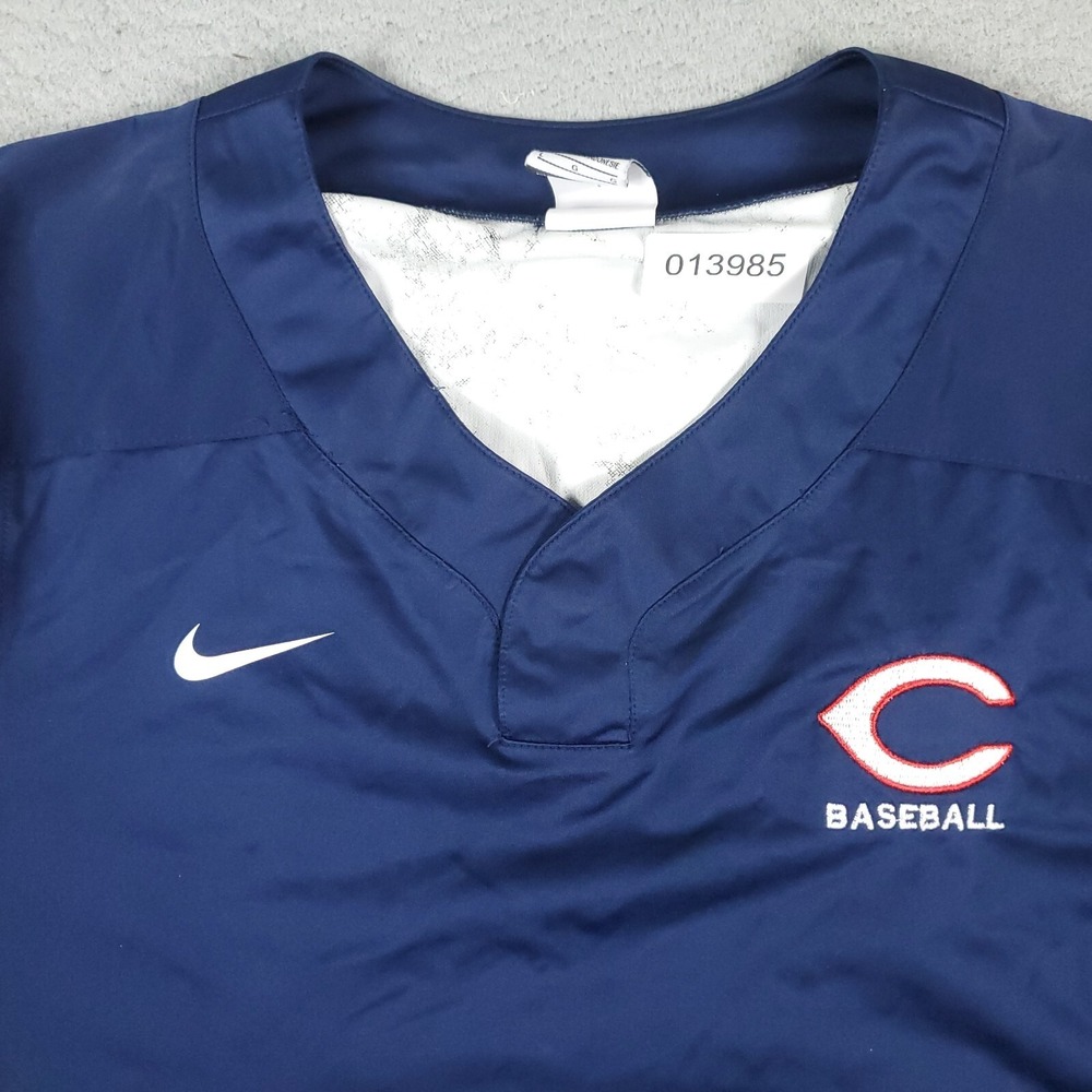 Nike Cincinnati Reds Pullover Mens Large Blue Long Sleeve Windbreaker  *STAINED* - Picture 2 of 11